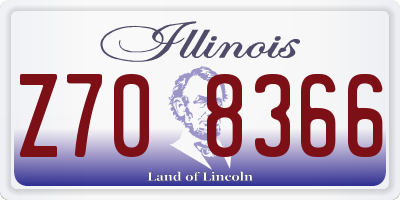 IL license plate Z708366