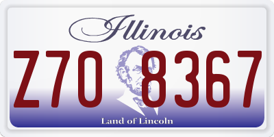 IL license plate Z708367