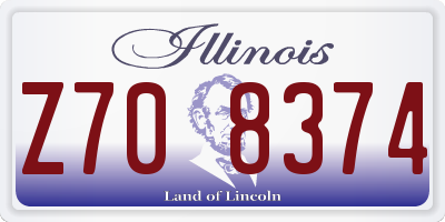 IL license plate Z708374