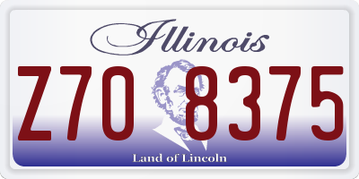 IL license plate Z708375