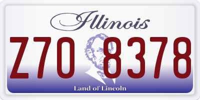 IL license plate Z708378