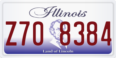 IL license plate Z708384