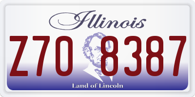 IL license plate Z708387