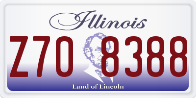 IL license plate Z708388