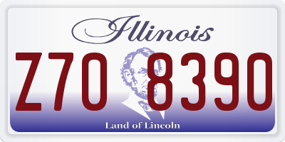 IL license plate Z708390