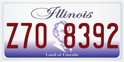 IL license plate Z708392