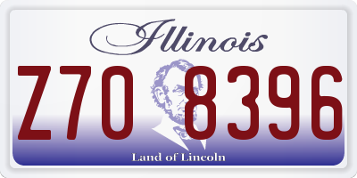 IL license plate Z708396