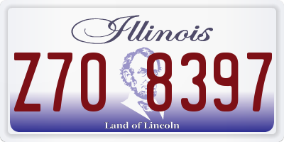 IL license plate Z708397