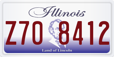 IL license plate Z708412