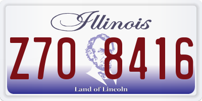 IL license plate Z708416