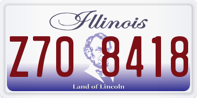 IL license plate Z708418