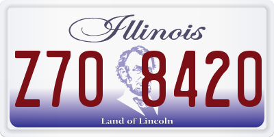 IL license plate Z708420