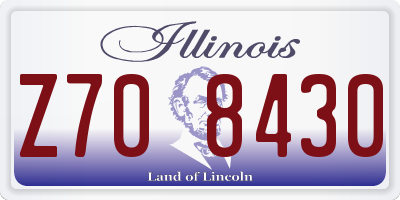 IL license plate Z708430