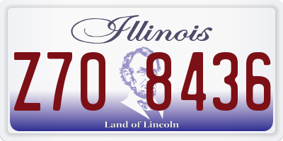 IL license plate Z708436