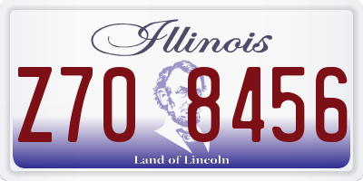 IL license plate Z708456