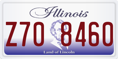 IL license plate Z708460