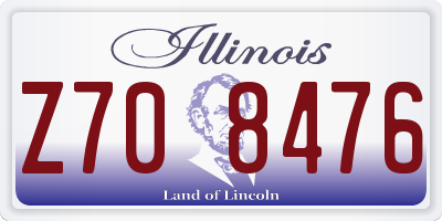 IL license plate Z708476