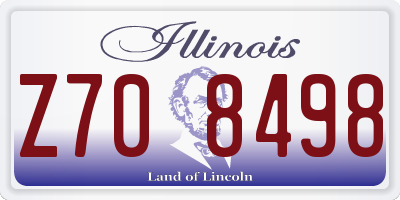 IL license plate Z708498