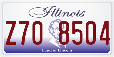 IL license plate Z708504