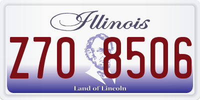 IL license plate Z708506