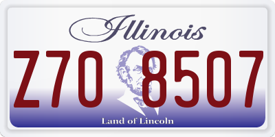 IL license plate Z708507