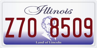 IL license plate Z708509