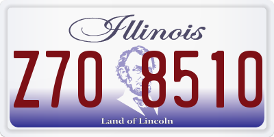IL license plate Z708510
