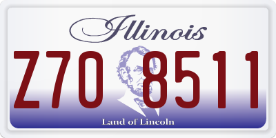 IL license plate Z708511