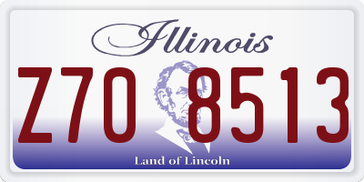 IL license plate Z708513