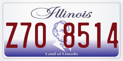 IL license plate Z708514