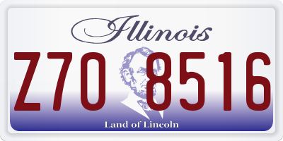 IL license plate Z708516