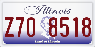 IL license plate Z708518