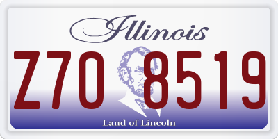 IL license plate Z708519