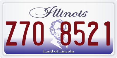 IL license plate Z708521