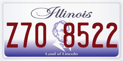 IL license plate Z708522