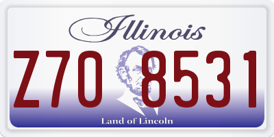 IL license plate Z708531