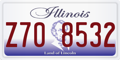 IL license plate Z708532