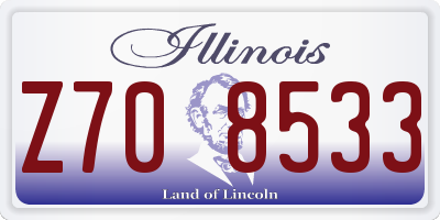 IL license plate Z708533