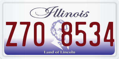 IL license plate Z708534