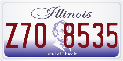 IL license plate Z708535