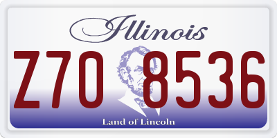 IL license plate Z708536