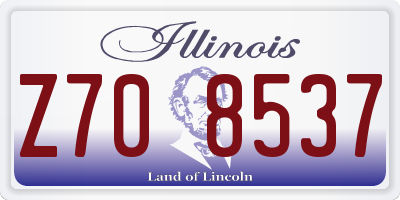 IL license plate Z708537