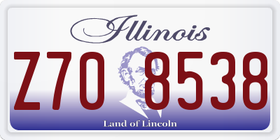 IL license plate Z708538