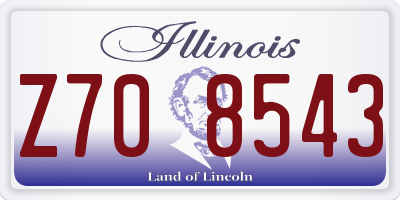 IL license plate Z708543