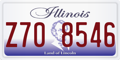 IL license plate Z708546