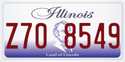 IL license plate Z708549