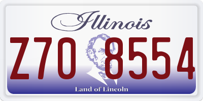 IL license plate Z708554