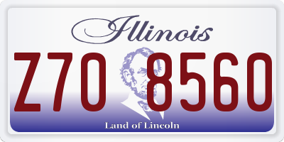 IL license plate Z708560