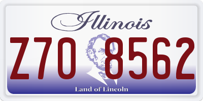 IL license plate Z708562