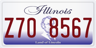 IL license plate Z708567